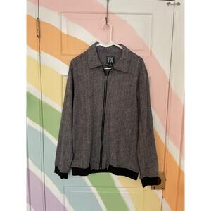 PX Clothing Men’s Gray Herringbone Zip Jacket Size M Cotton MSRP $85 NWT